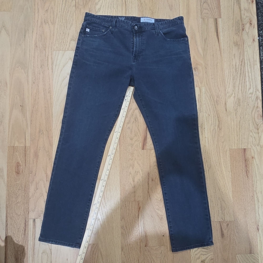 AG Adriano Goldschmied Straight Jeans Dark Blue Denim Stretch Pockets Men 38×30